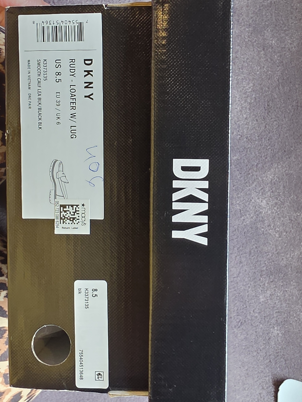 Donna Karan Black Lug-Sole Leather Penny Loafer - Picture 10 of 10